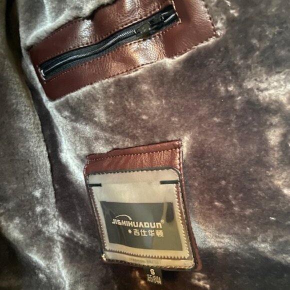 Women Brown Maroon Shearling Jacket Size Small Brand New With Tags - Picture 2 of 5